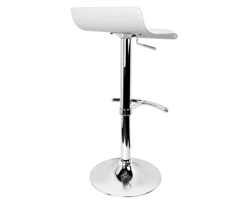 WARDAH (SET OF 4) PU LEATHER GAS LIFT BAR STOOLS - WHITE
