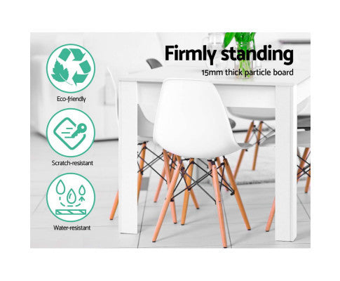 JEANS WOODEN DINING TABLE 1200(W) - WHITE