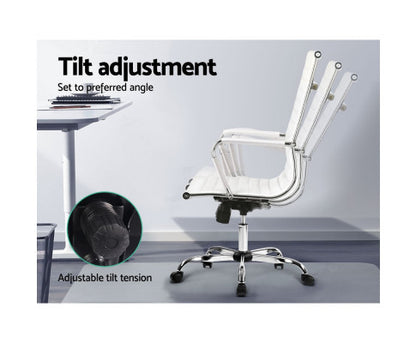 VEGAS LEATHERETTE HIGH BACK EXECUTIVE OFFICE CHAIR - WHITE