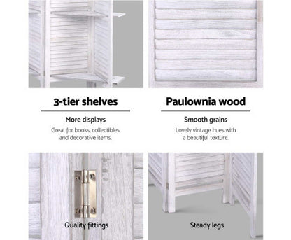 STINROM ROOM DIVIDER PRIVACY SCREEN  FOLDABLE 8 PARTITION STAND - WHITE