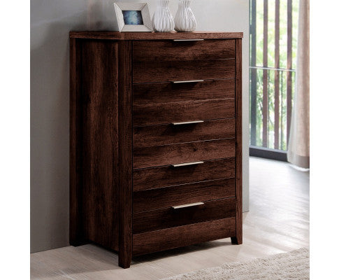 MORRIGAN 5 DRAWER TALLBOY - WENGE