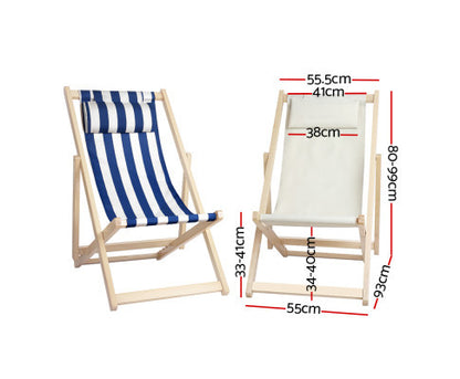 NAIN OUTDOOR FOLDABLE BEACH SLING CHAIR - BLUE & WHITE
