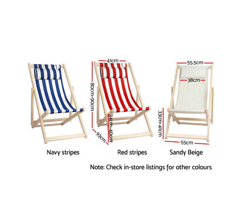 NAIN OUTDOOR FOLDABLE BEACH SLING CHAIR - RED & WHITE