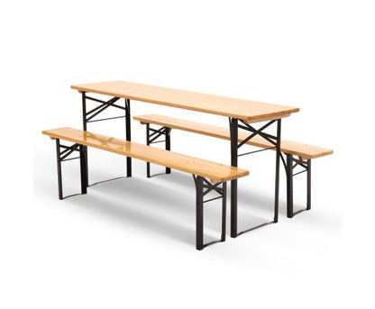 SARIN OUT 3 PIECE OUTDOOR BENCH SET - NATURAL / BLACK