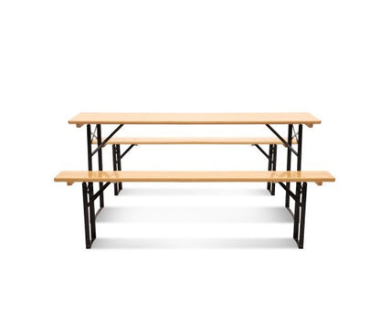 SARIN OUT 3 PIECE OUTDOOR BENCH SET - NATURAL / BLACK