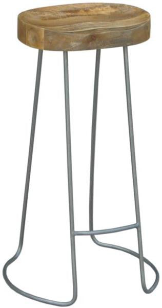 TRACTOR STOOL WITH METAL BASE 65 CM- NATURAL / GREY