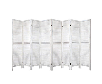 ROLLY ROOM DIVIDER PRIVACY SCREEN  FOLDABLE 8 PARTITION STAND - WHITE