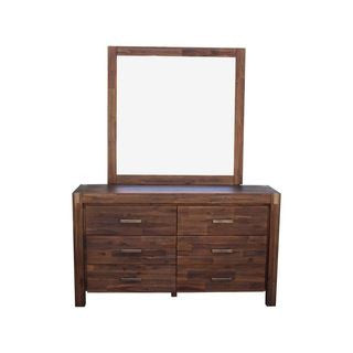 ENDLICHERI KING 5 PIECE (DRESSER) BEDROOM SUITE - OAK / CHOCOLATE