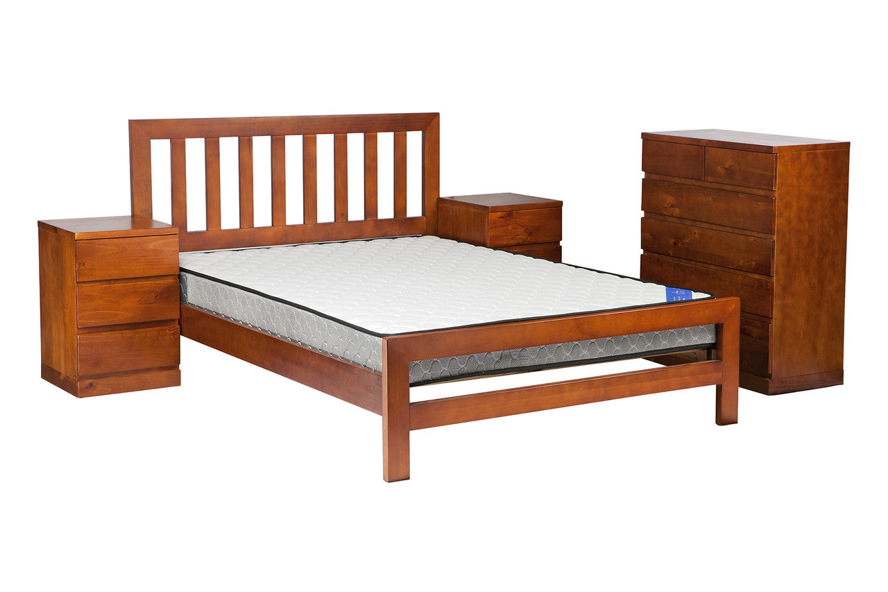 FLETCHER (AUSSIE MADE) 3 DRAWERS BEDSIDE TABLE - 430(H) x 450(W) x 680(D) - ASSORTED COLOURS