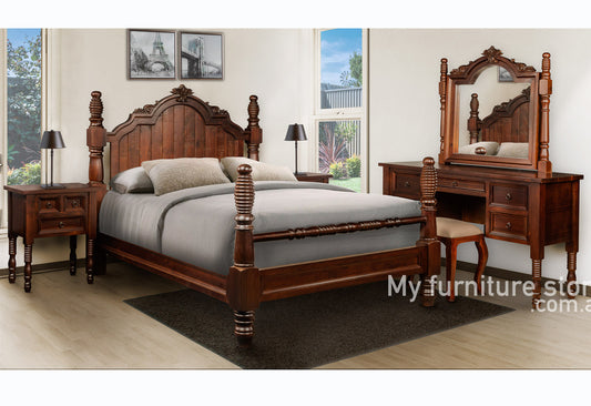 VAUCLUSE QUEEN 5 PIECE (DRESSER) BEDROOM SUITE - AS PICTURED