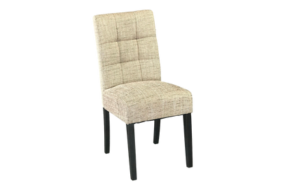 RETRO 7 PIECE DINING SETTING WITH WAFFLE CHAIRS (TWEED WITH BLACK LEGS) - RUSTIC MANGO
