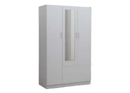 YELLOWSTONE UTILITY 3 DOOR / 2 DRAWER WARDROBE - 1915(H) x 1200(W) x 520(D) - WHITE OR BLACK