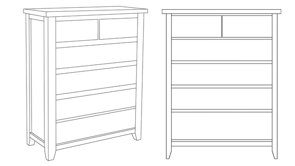 AMETHYST (AUSSIE MADE) 6 DRAWER TALLBOY - ASSORTED COLOURS