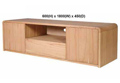 ANDRE (AUSSIE MADE) WITH 2 DOOR / 1 DRAWER TV UNIT COLLECTION - TASSIE OAK COMBINATION - ASSORTED STAINED COLOURS - STARTING FROM $1299