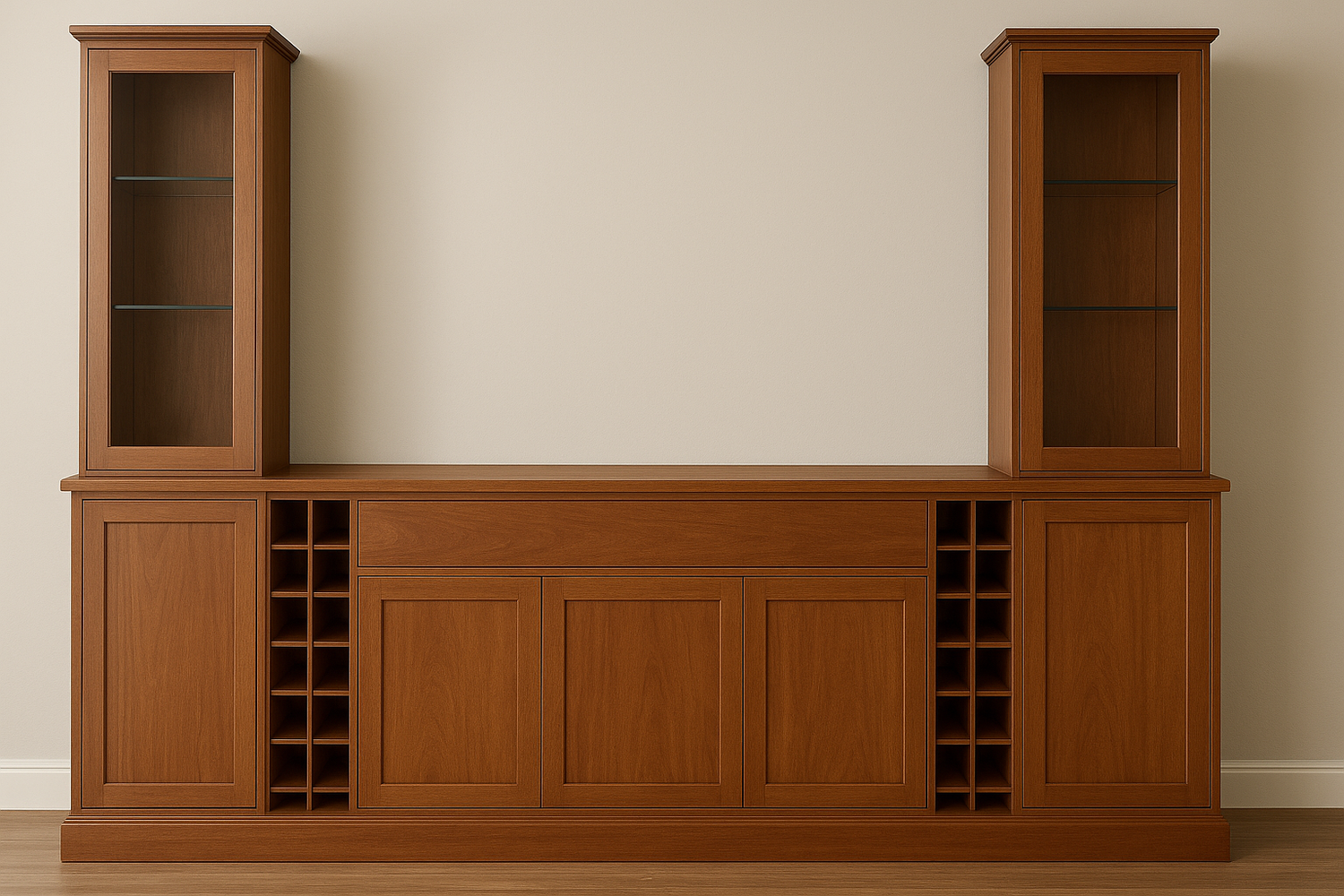 Deborah (AUSSIE MADE) TV Unit With Wine Rack Collection - Tassie Oak Combination - Assorted Stained Colours