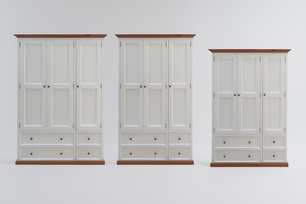 ANZAC (AUSSIE MADE) 3 SECTION MIRROR WARDROBE COLLECTION - ASSORTED PAINTED / STAINED COLOURS - STARTING FROM $1799