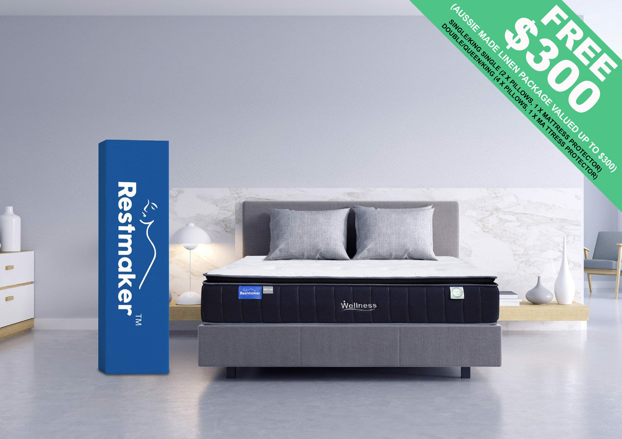 King Wellness Euro Top Pocket Spring Mattress With 360 Foam Box (IN A BOX) - Medium