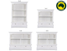 WILLIAMSON (AUSSIE MADE) LOWLINE BOOKCASE WITH 2 DRAWERS COLLECTION - ASSORTED PAINTED COLOURS - STARTING FROM $799