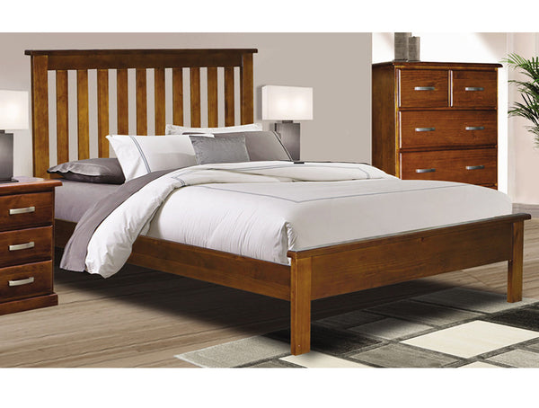 DOUBLE XAVIAN (AUSSIE MADE) TIMBER BED FRAME - ASSORTED STAINED COLLECTION