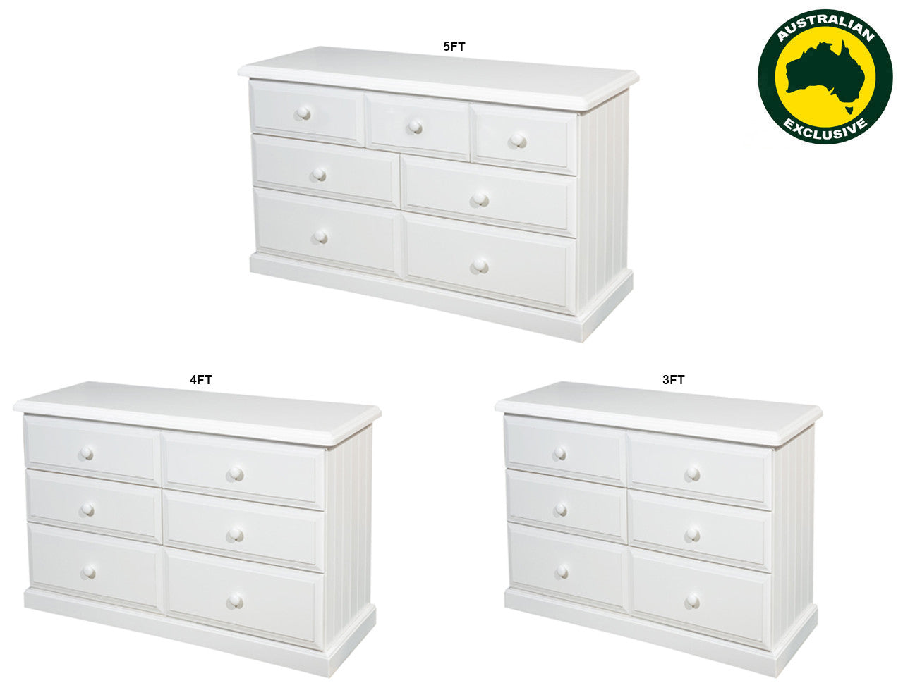 York (AUSSIE MADE) Lowboy Collection - Assorted Painted Colours