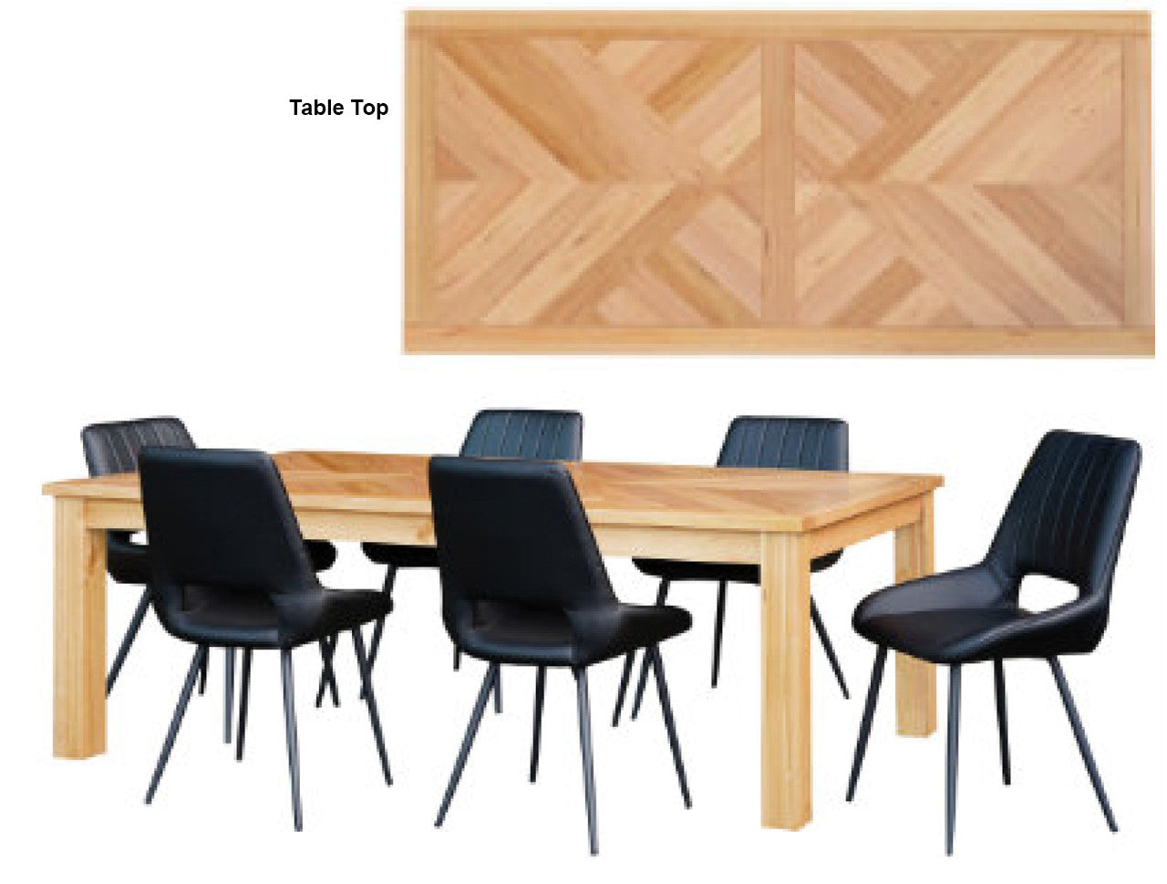 Yanna Dining Table - 775(H) X 1800(W) X 1050(D) - Messmate