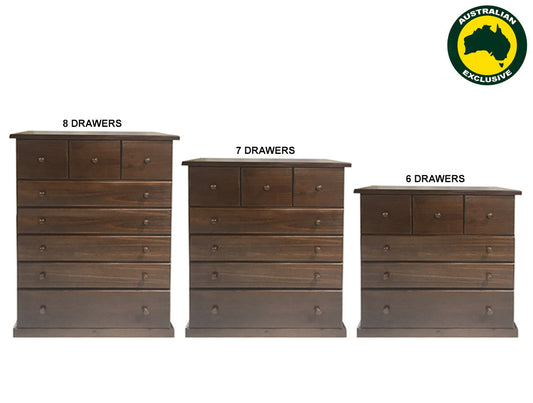 York (AUSSIE MADE) Tallboy Collection - Assorted Stained Colours