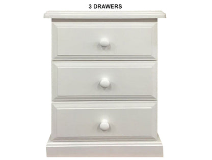 YORK (AUSSIE MADE) BEDSIDE TABLE COLLECTION - ASSORTED PAINTED COLOURS - STARTING FROM $399