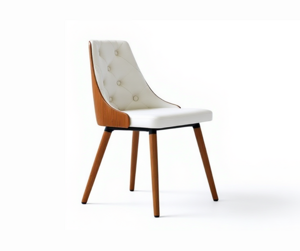 YVONNE LEATHERETTE DINING CHAIR - WHITE