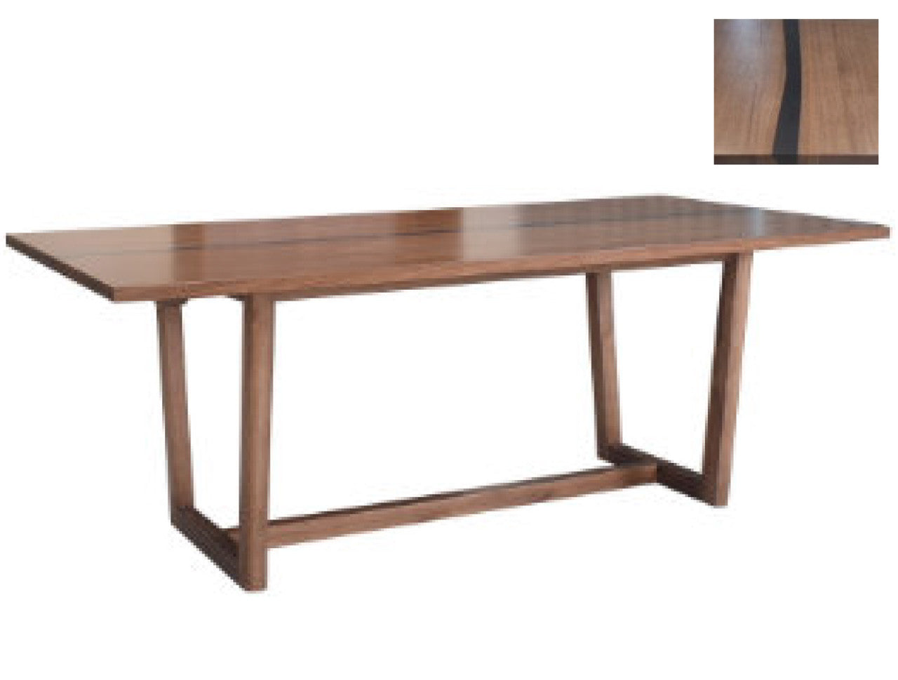 YURI DINING TABLE WITH RESIN TOP - 775(H) x 2400(W) x 1200(D) - WALNUT