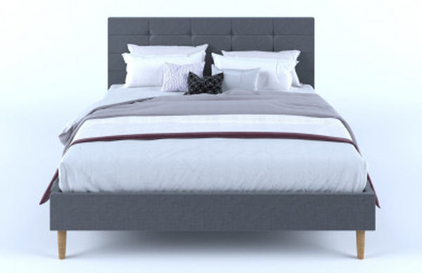 QUEEN ZINNIA FABRIC BED FRAME - CHARCOAL