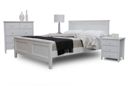 BRIGHTON KING 4 PIECE (TALLBOY) BEDROOM SUITE - WHITE OR BLACK