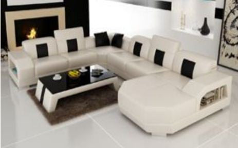 VELEN LEATHER  CHAISE LOUNGE SUITE ( MODEL-R7003) - CHOICE OF LEATHER AND ASSORTED COLOURS AVAILABLE