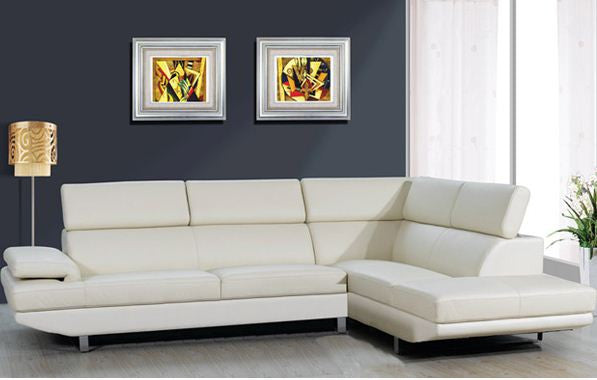 NAWAMBA (B2040) 2 SEATER CHAISE COMBINATION OF GENUINE LEATHER / LEATHERETTE COMBINATION - ASSORTED COLOURS
