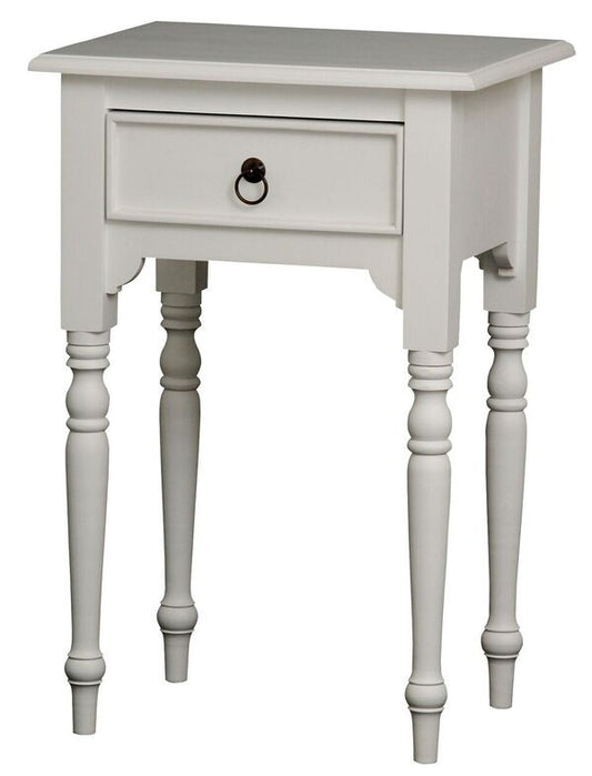 JKG TURN LEG 1 DRAWER SIDE  TABLE 750(H)  - WHITE