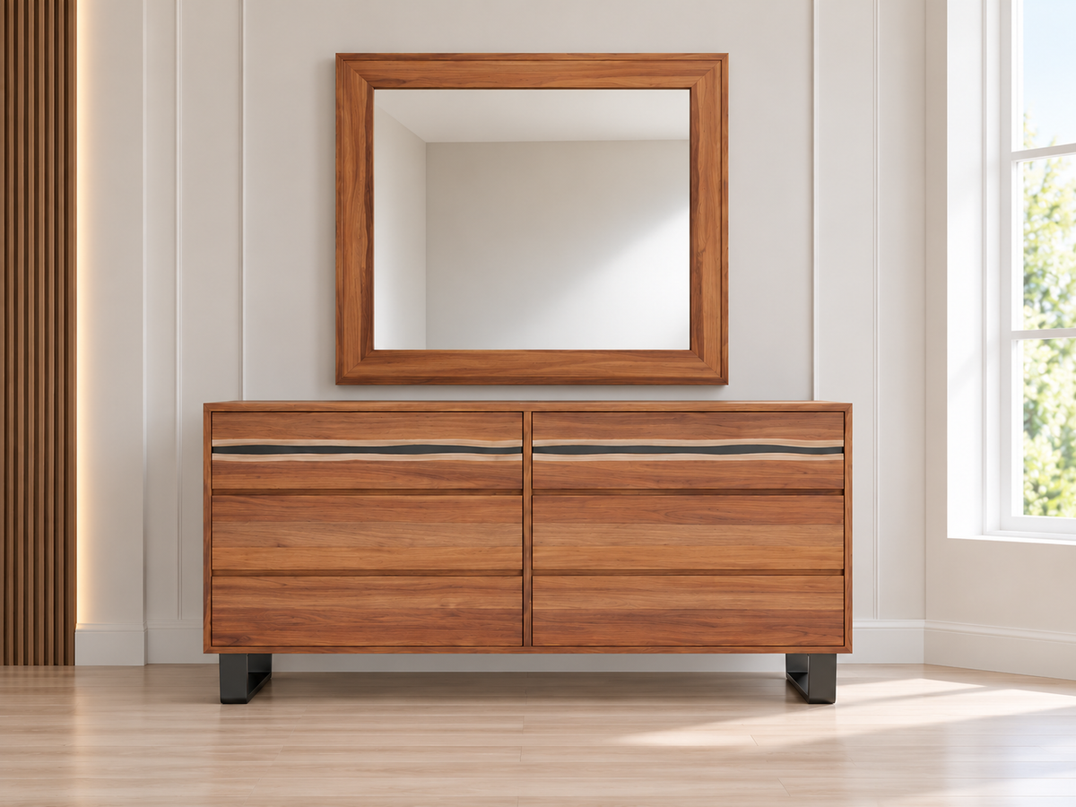 Modena Dresser With Mirror - Blackwood