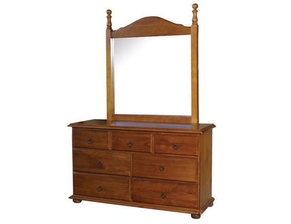 Anna (CTDM+AM) 7 Drawers Dressing Table With Mirror - 770(H) X 1250(W) - Blackwood Or Walnut