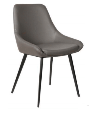 DOMO LEATHERETTE DINING CHAIR - ANTHRACITE
