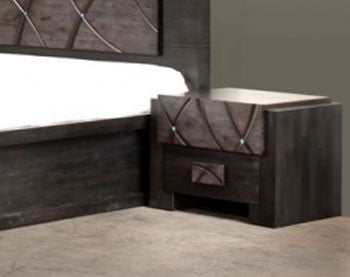 Chalet 2 Drawers Bedside Table Only - Sapphire / Swarovski Crystal