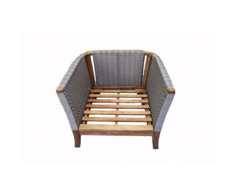 NEVIS OUTDOOR WICKER ARM CHAIR- GREY 7 BROWN