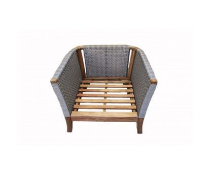 NEVIS OUTDOOR WICKER ARM CHAIR- GREY 7 BROWN