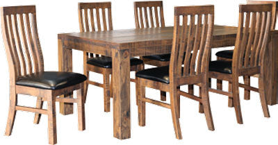 Auckland 7 Piece Dining Setting (3387) - 1900(L) X 1000(W) - Smokey Gum