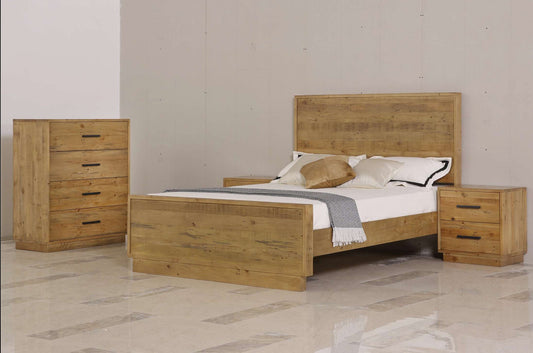 Augusta Double Or Queen 4 Piece Tallboy Bedroom Suite - Rustic