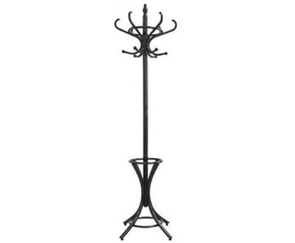 CLEMENT WOODEN HAT STAND WITH 12 HOOKS - WALNUT BROWN