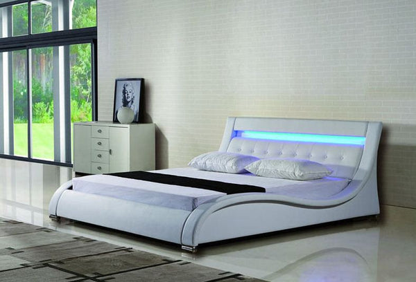 KING  ADANA LEATHERETTE  BED WITH LED LIGHT (B084) - ASSORTED COLORS AVAILABLE (SEE COLOR BOARD)