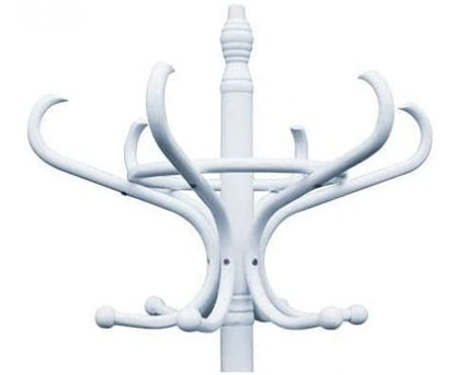 CLEMENT WOODEN HAT STAND WITH 12 HOOKS - WHITE