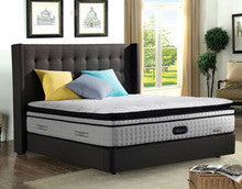 QUEEN BAKERSFIELD LEATHERETTE / LINEN / VELVET BED  - ASSORTED COLORS AVAILABLE