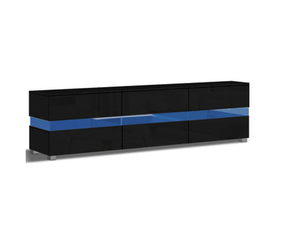 HAMILTON 2 DRAWERS 1600(W) ENTERTAINMENT UNIT WITH RGB LED – HIGH GLOSS BLACK