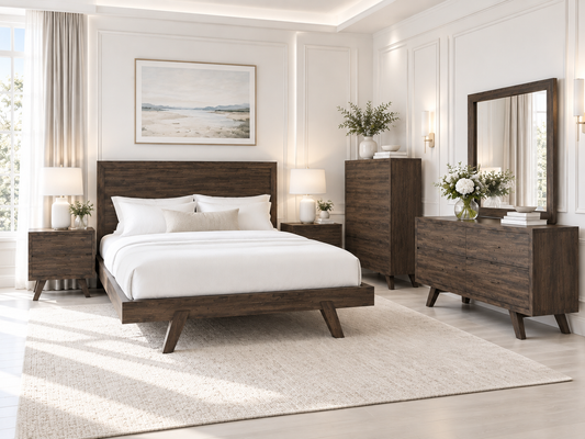 Susan (AUSSIE MADE) King 5 Piece (DRESSER) Bedroom Suite - Assorted Colours Available
