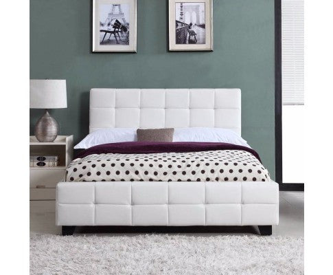 Queen Bravo (V43-BED-BRVQWH) Leatherette Bed - White