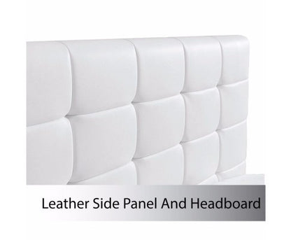 QUEEN BRAVO (V43-BED-BRVQWH) LEATHERETTE BED - WHITE